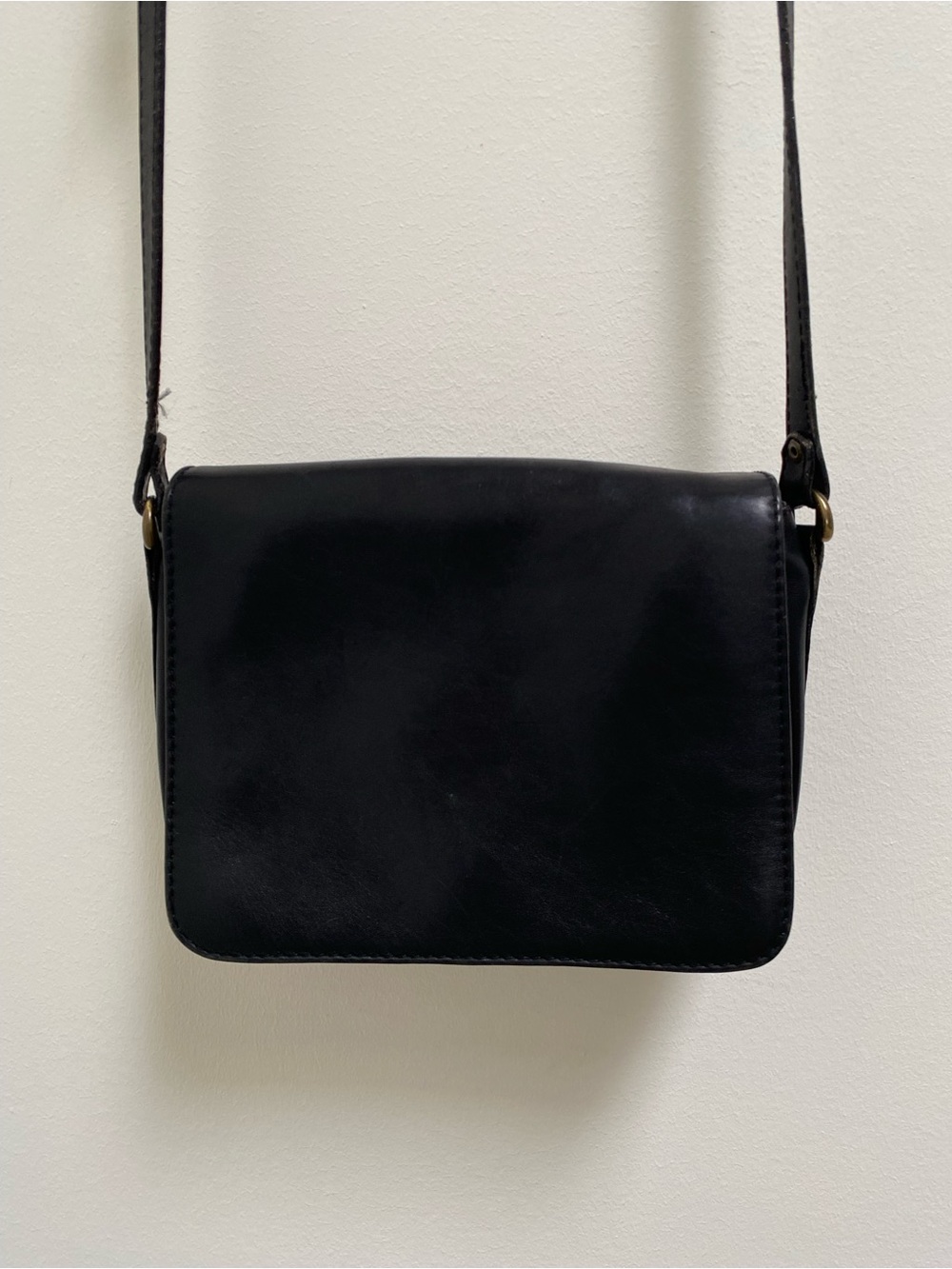 Derek Alexander Black Leather Crossbody Bag with Adjustable Strap